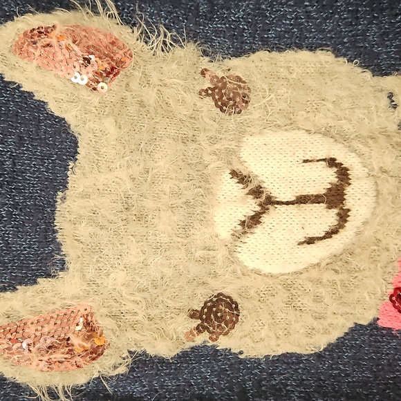Girls Justice llama alpaca sweater - Picture 3 of 5